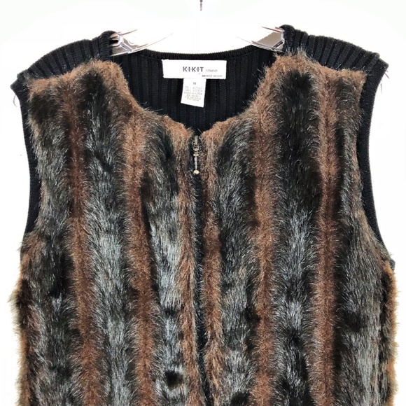 Faux Fur Vest KIKIT MAURICE SASSON Women’s Medium - Picture 3 of 8